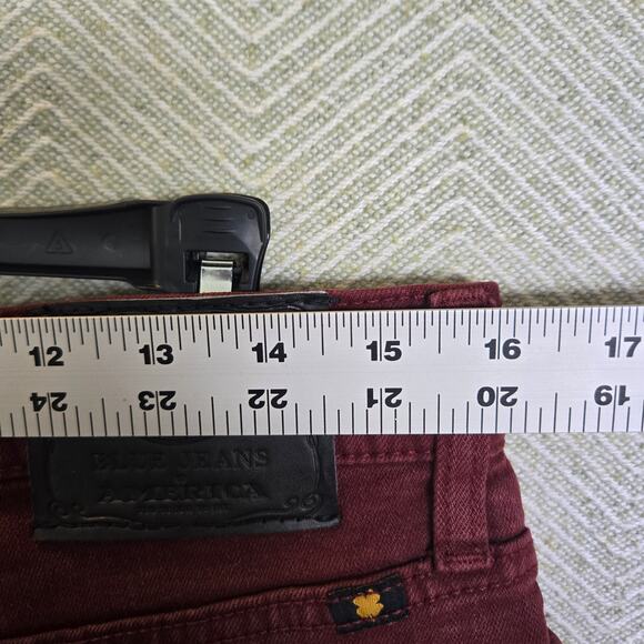 Lucky Brand 410 Jeans Mens 30x32 Athletic Fit Slim Leg Red Pants Zip Stretch - Picture 9 of 10